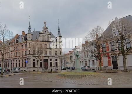 Eklektische neo-flämische Renaissance-Villa`s im Stadtteil Zurenborg, Antwerpen Stockfoto